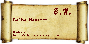 Belba Nesztor névjegykártya